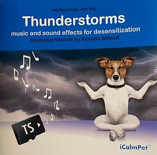 iCalmPet | Through a Dog's Ear: Thunderstorms | Training Program by Victoria Stilwell | Micro SD Sound Card | 1-hr | Clinically-Tested Music and Sound Effects for desensitization