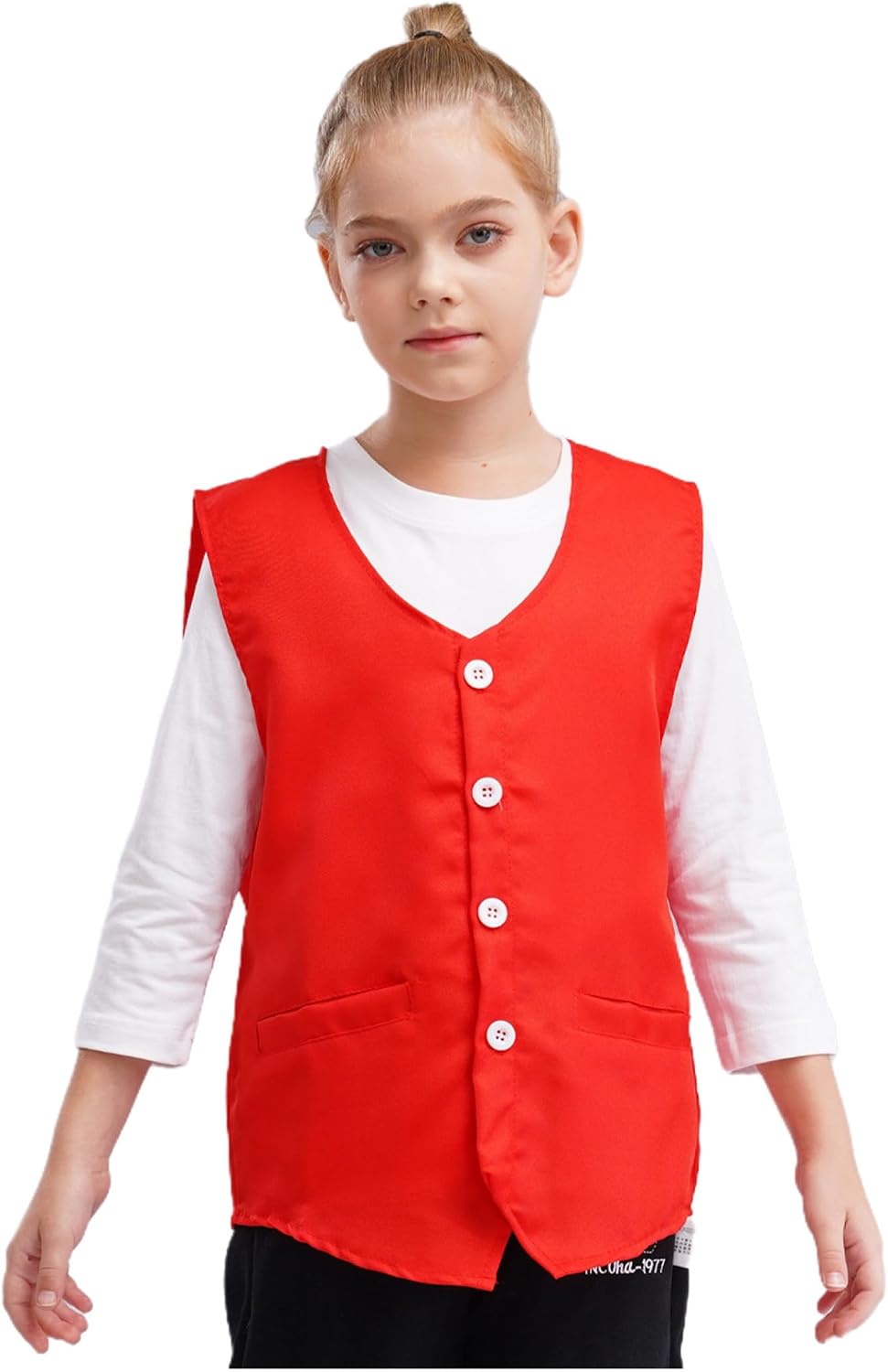 Jugaoge Unisex Child Solid Color Volunteer Activities Vest Waistcoat Public Social Service Uniform Workwear