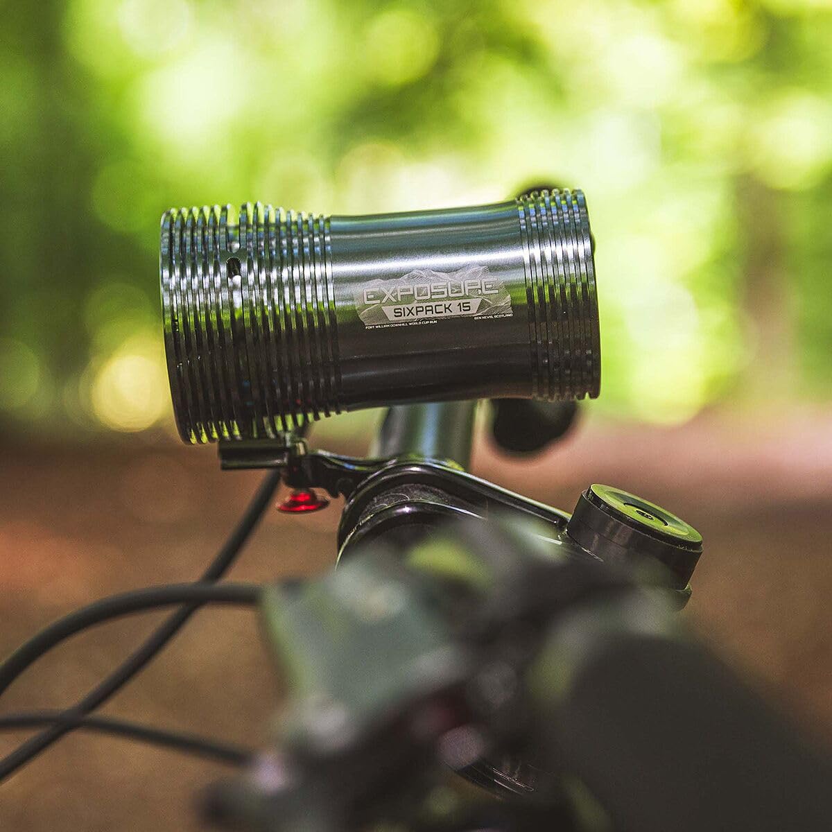Exposure Lights Six Pack 15, luce per bicicletta, grigio canna di fucile, impermeabile IP67, alluminio 6063 lavorato a CNC, ricaricabile USB-C, 403 g, supporto manubrio, 6000 lumen