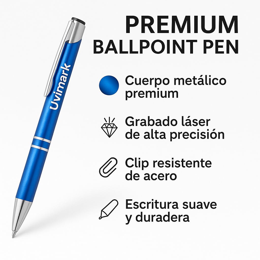 Uvimark | 100 Bolígrafos Personalizados | Artículos publicitarios | Merchandising | Regalos de Empresa | Detalles de Boda | Bolígrafos Personalizables