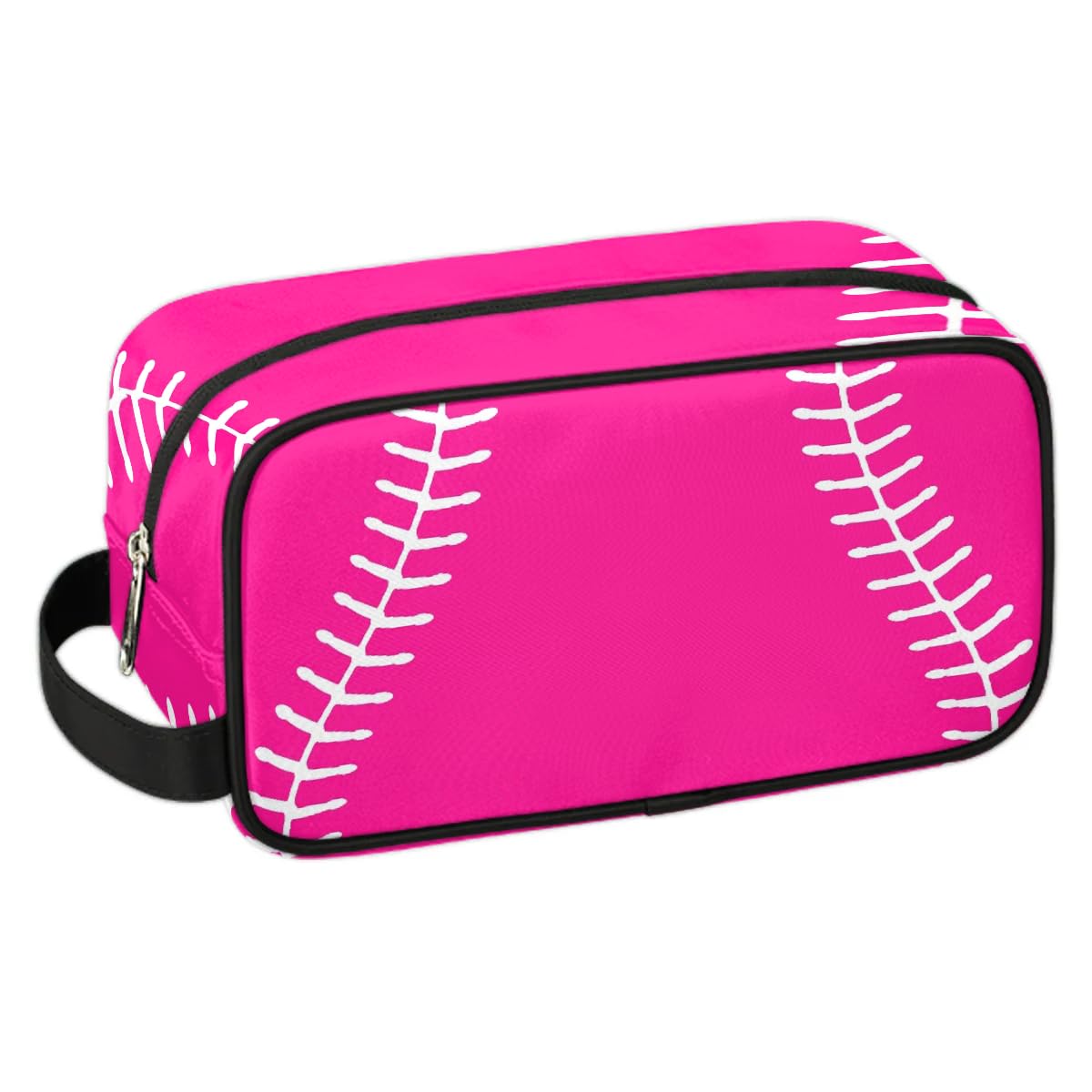 LLCXCSI Kids Travel Toiletry Bag for Boys Pink Baseball Waterproof Hanging Dopp Kit for Men, Shaving Bag with Large Capaci...