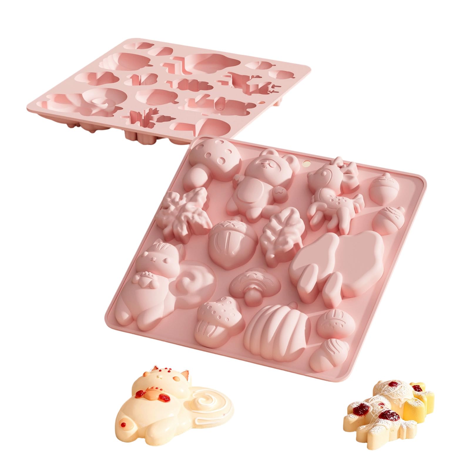 Ljmyy 15 Cavity Silicone Deer Animal For Baking Chocolate Candy Making Oven Microwave Safe Mould