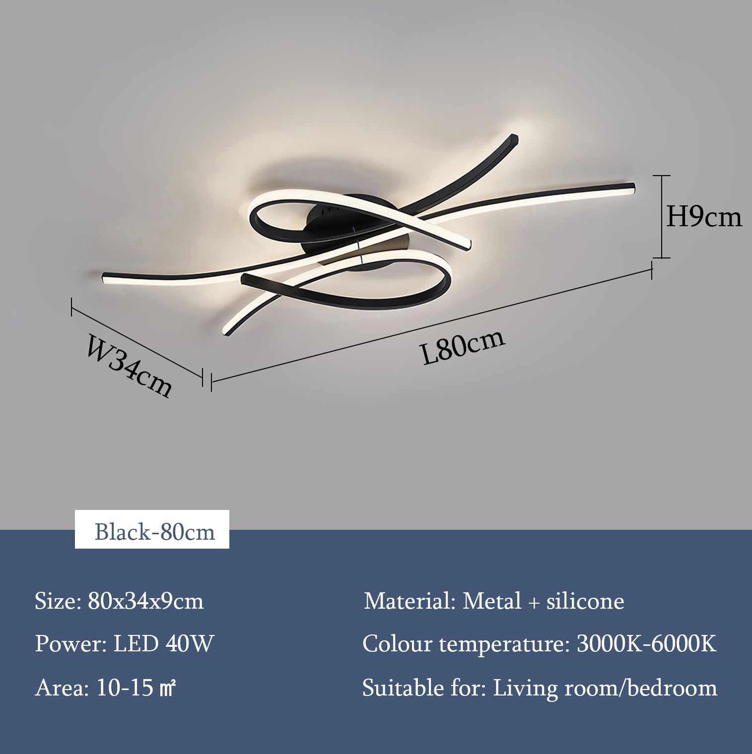 Plafoniera LED Dimmerabile 40W Con Telecomando E App - Moderna Per Camera, Soggiorno, Studio