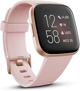 Fitbit Versa 2 Health & Fitness Smartwatch With Heart Rate, Music, Alexa Built-In, Sleep & Swim Tracking - Petal/Copper Rose