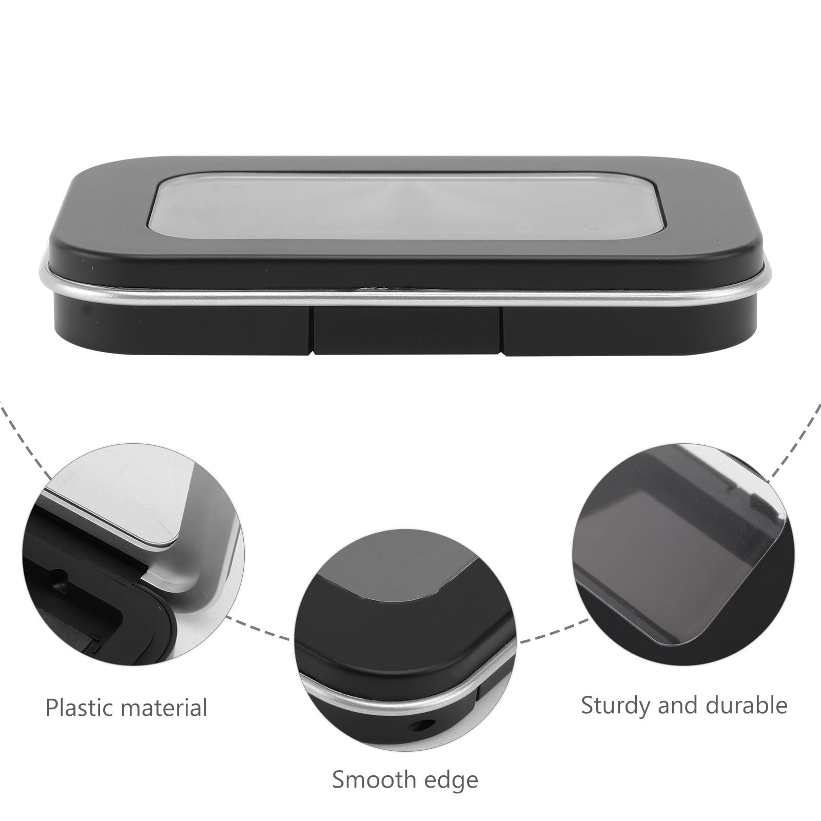 2 Stück Magnetischer Lidschattenbehälter aus Kunststoff, Schwarz | Leere Rougebehälter für Selbstgemacht Kosmetik, Tragbar für Reise und Make Up