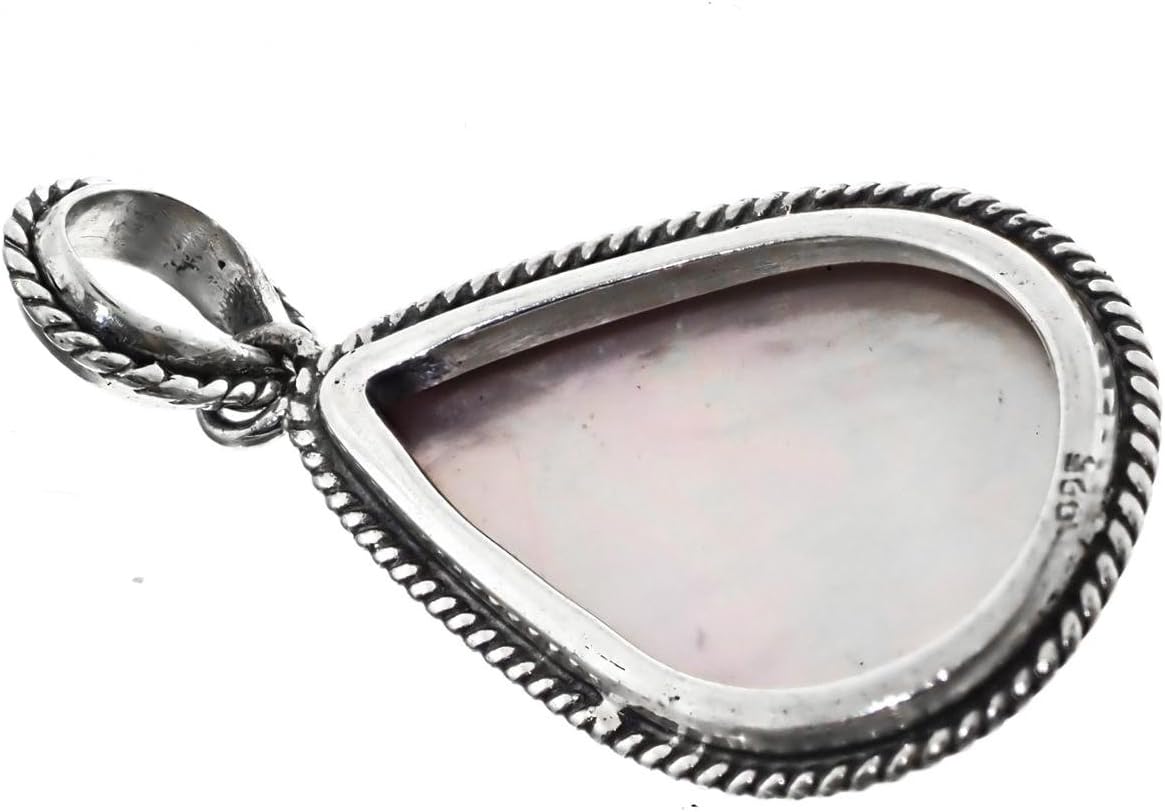 FifiRose Teardrop Pink Mabe Ocean Cultured Pearl 925 Sterling Silver Pendant, 1 1/4"