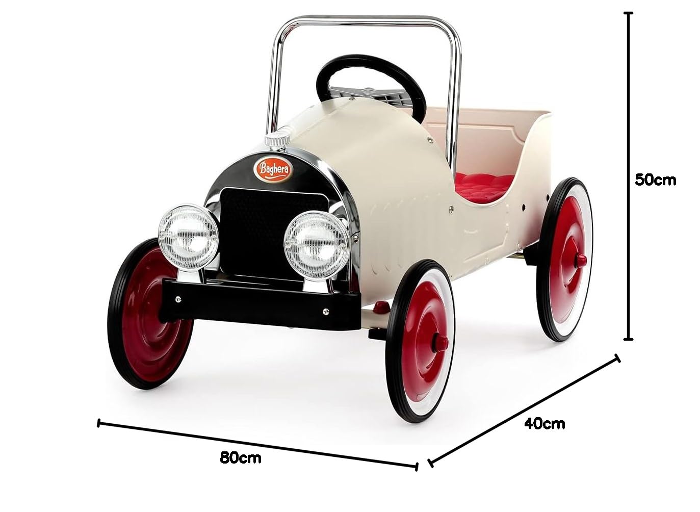 Baghera Legend classique☆バゲーラ BAGHERA 80 x 50 cm klasyczny biały metalowy pedał samochód