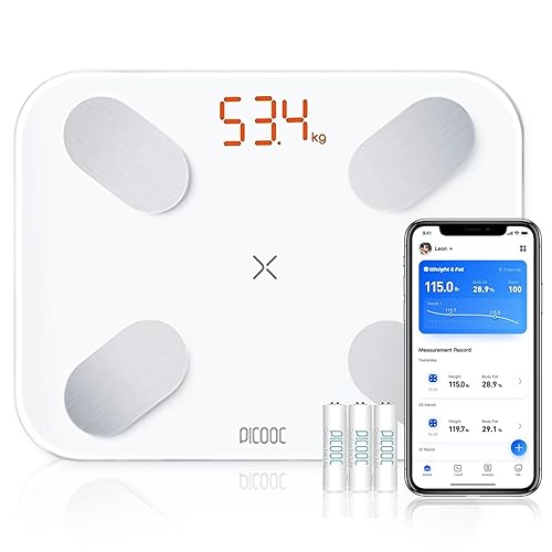 PICOOC Báscula inteligente extra ancha para peso corporal, báscula digital de grasa corporal de alta precisión, báscula de peso de baño Bluetooth