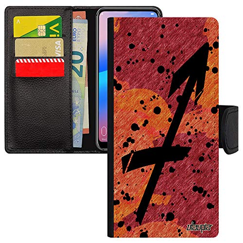 Coque iPhone 12 Pro Max Sagittaire à clapet avec portefeuille intégré noir