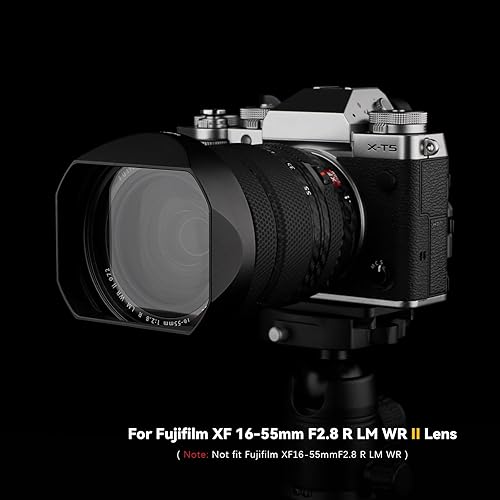 Miniatura 4 de Haoge LH-X18N Bayoneta Square Metal Lens Hood para Fujifilm Fuji XF 0.630-3.150 in F4 R OIS WR, Fujinon XF16-55mmF2.8 R LM WR II Pantalla de lente