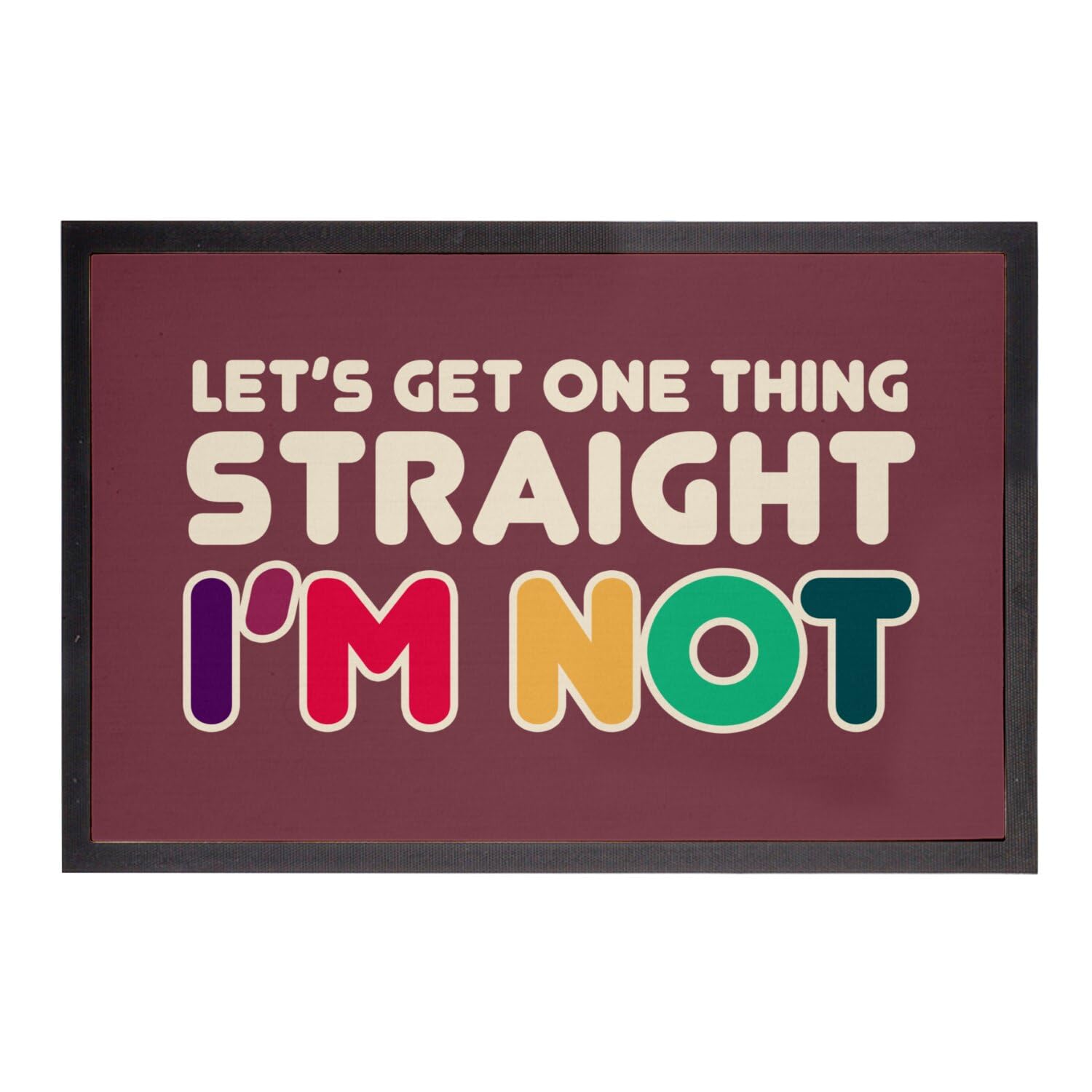 Paillasson Rouge Grand Format Message Let's Get Things Straight Tapis