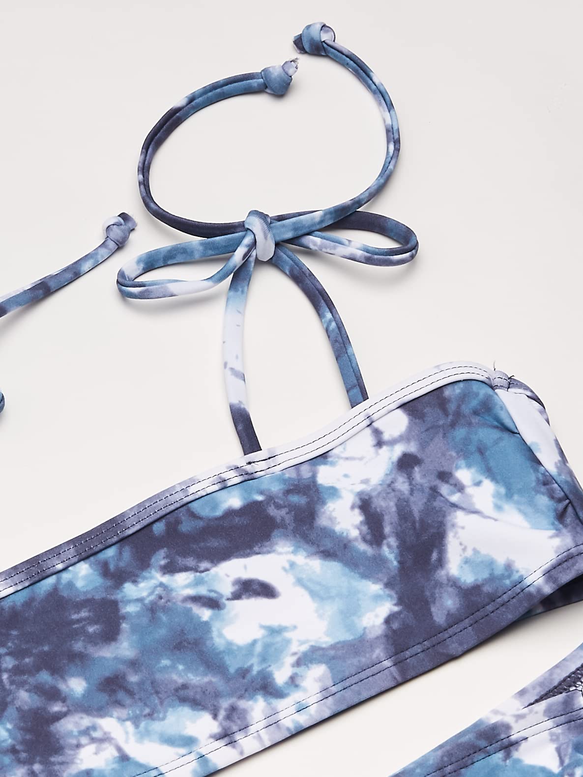 Kanu Surf Girls' Groovy Beach Sport Bandeau Bikini 2-Piece Swimsuit, Seafoam Denim, 14