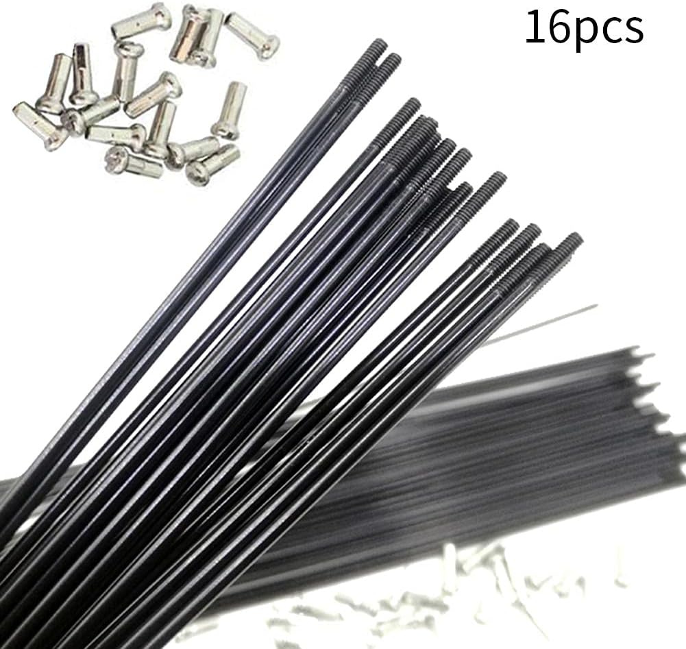 Spokes Nipples 16Pcs 251mm-269mm MTB Mountain Bicycle Bike Wheel Steel Spokes Parts with Caps Bicycle Parts Cycling Spokes