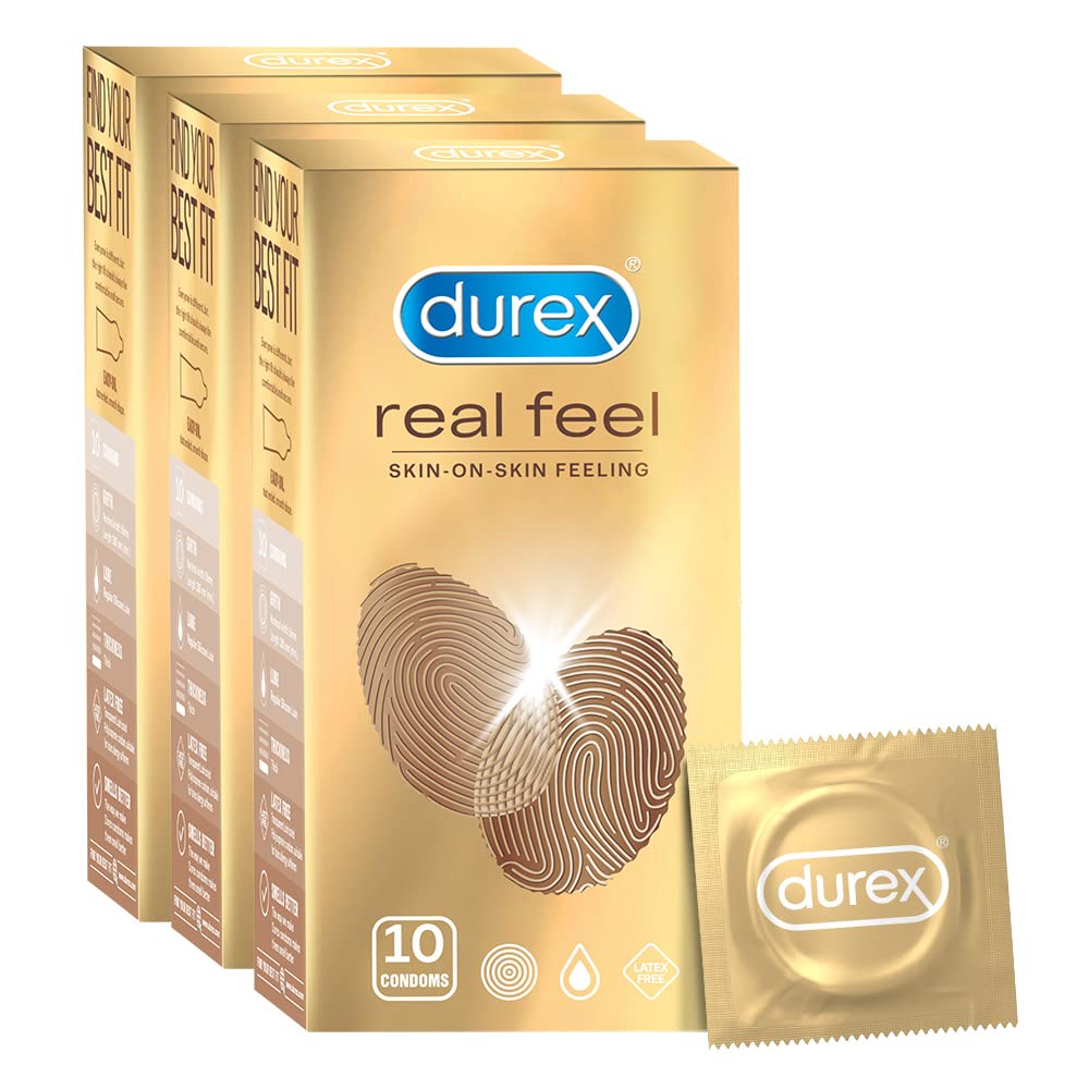 Buy Durex Real Feel Condoms for Men 10 Count (Pack of 3) For Real