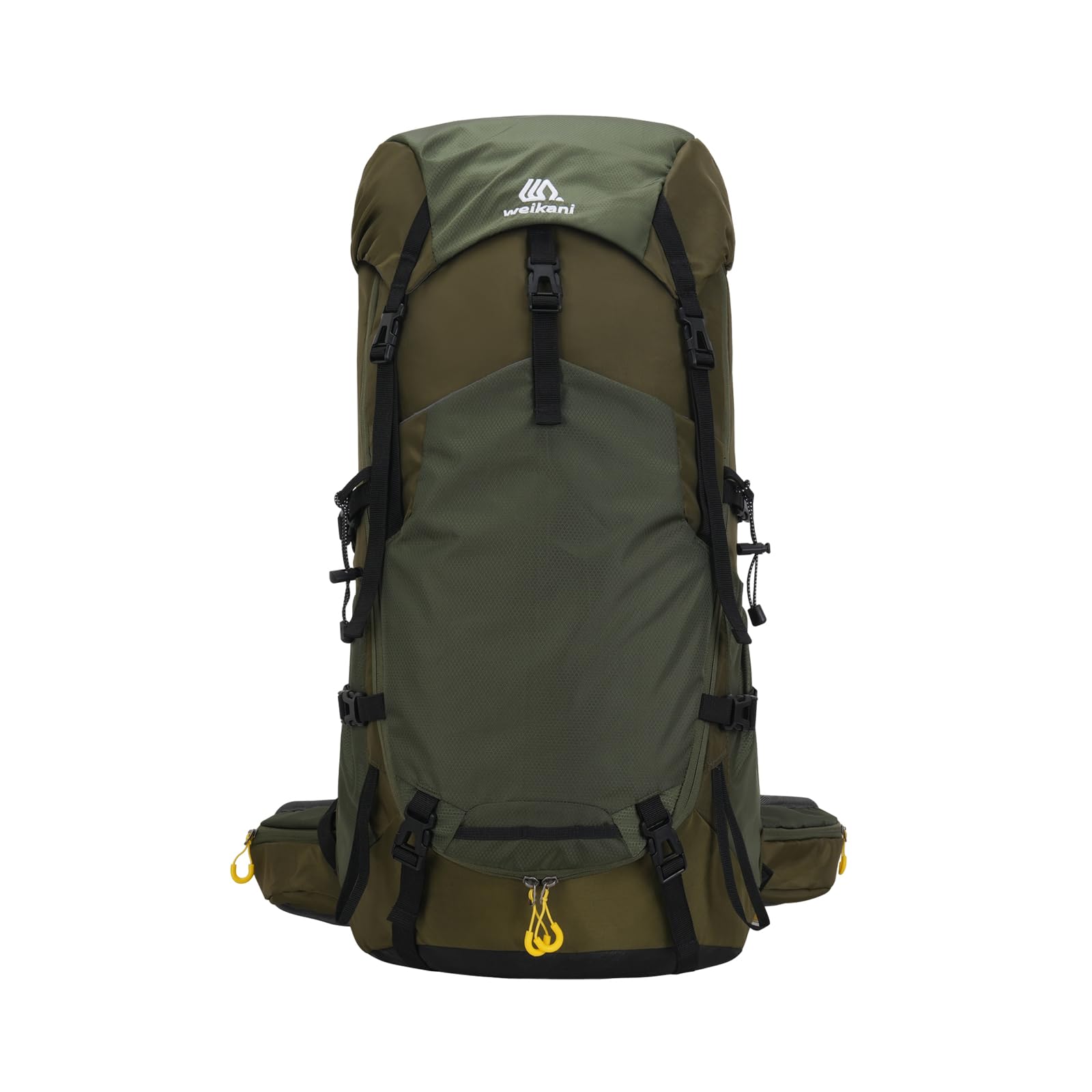 60L Zaino Trekking Zaino Idrorepellente in Nylon Zaini Esterno con Copertura Antipioggia Backpack Viaggio Grande Verde Militare