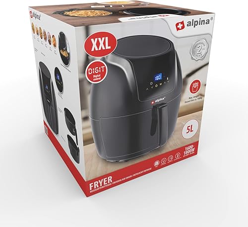 Miniatura 9 de alpina Air Fryer Oil Free Deep Fryer 5 Litre Electric Deep Fryer with Non-Stick Coating Digital Touch Screen 7-8 People