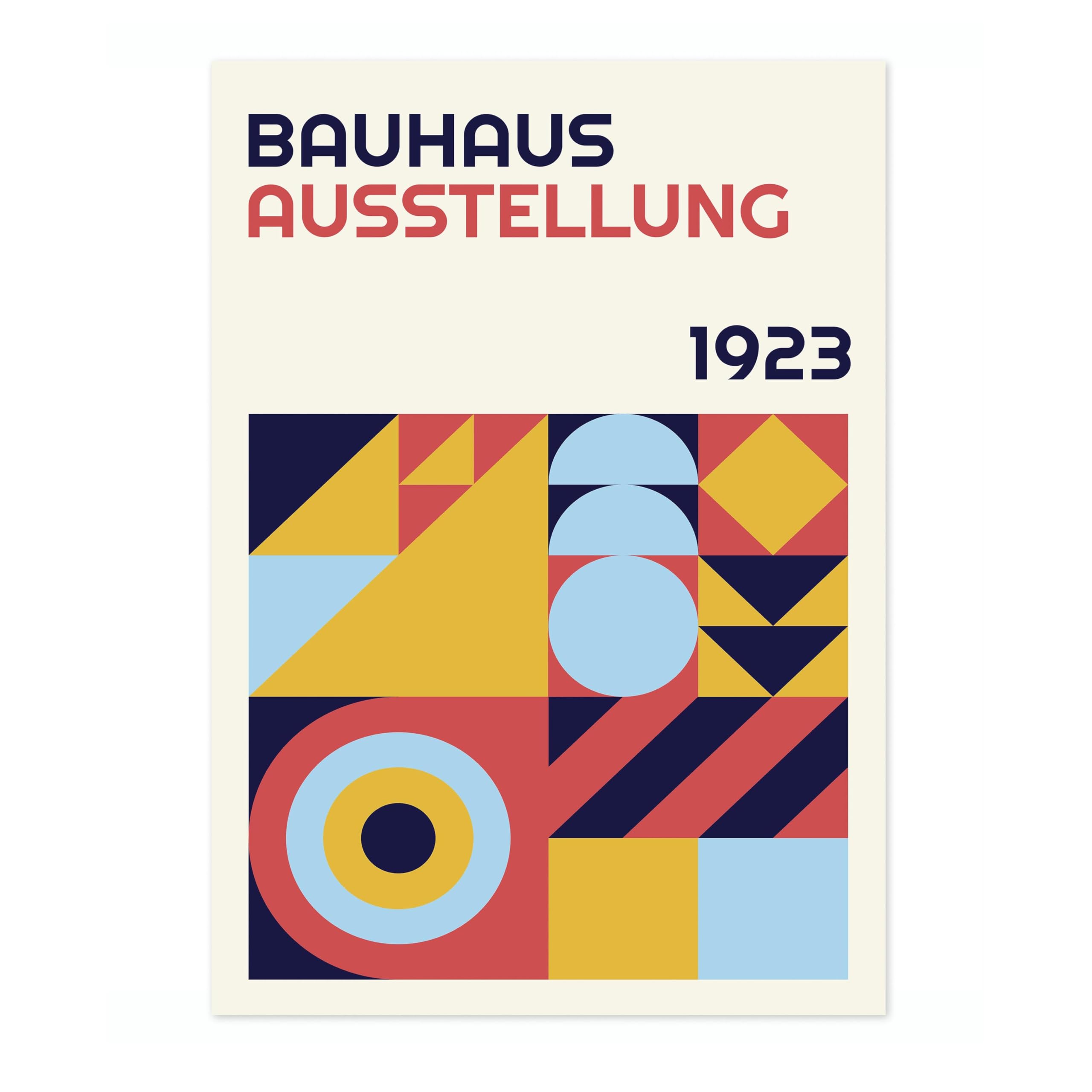 Exhibition 1923 Bauhaus Poster Mid Century Modern Wall Decor Print, Abstract Geometric Wall Art Boho Abstract Artwork Architecture, Archival Matte, A5 (Print Only) - 21x14.8cm โ image 1