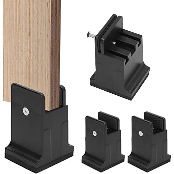 Set of 4 Adjustable Furniture Risers Adjustable Bed Risers Table Risers Sofa Raisers with Screw Clamp Furniture Raiser for 0.8-1.4 Inch Wide Square & Round Chair Leg Black