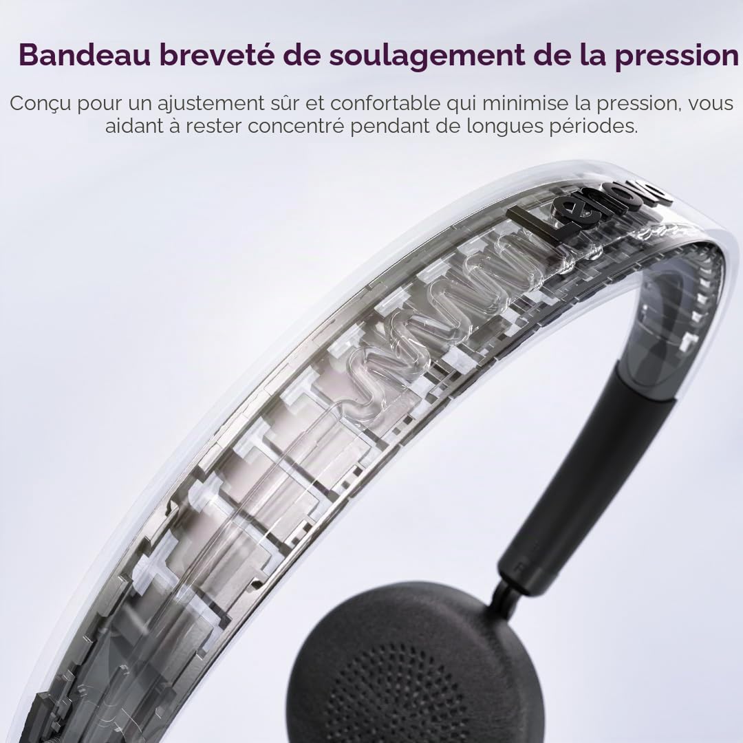 Lenovo Wireless VoIP Headset Casque sans Fil Arceau Bureau/Centre d'appels Bluetooth Noir