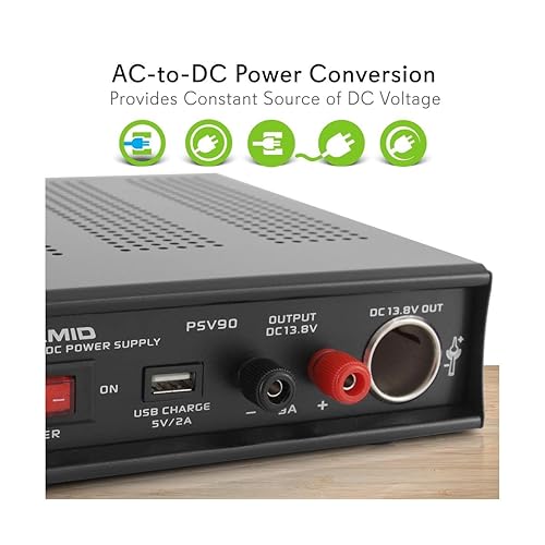 Miniatura 3 de Fuente de alimentación de banco compacta universal - 9 amperios regulado para laboratorio doméstico convertidor de corriente alterna y CC fuente de