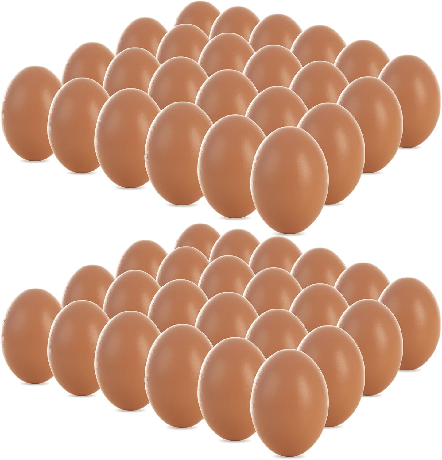 MIVIDE 40 Pack Wooden Fake Eggs, 2.36 inch Wooden Eggs, Fake Easter Brown Egg for Painting, Decorating, Crafting and DIY