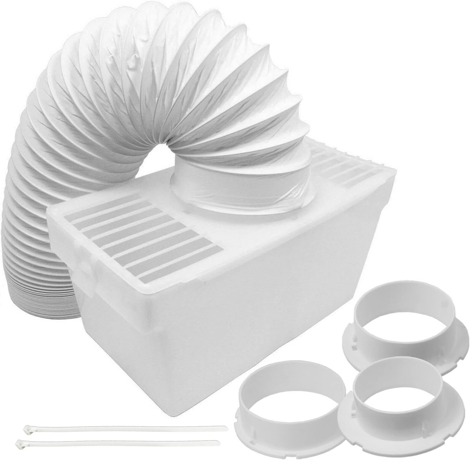 SPARES2GO Universal Vent Hose Condenser Box Kit with 3 x Adapters for Tumble Dryer (1.2m)
