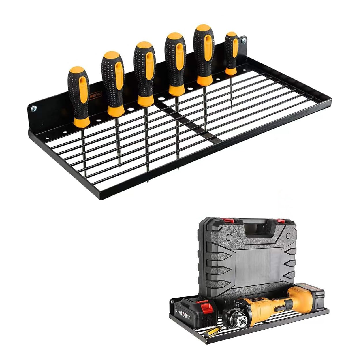 Power Tool Organizer, Wall Mounted Drill Holder, 4 Hanging Slots - View #8