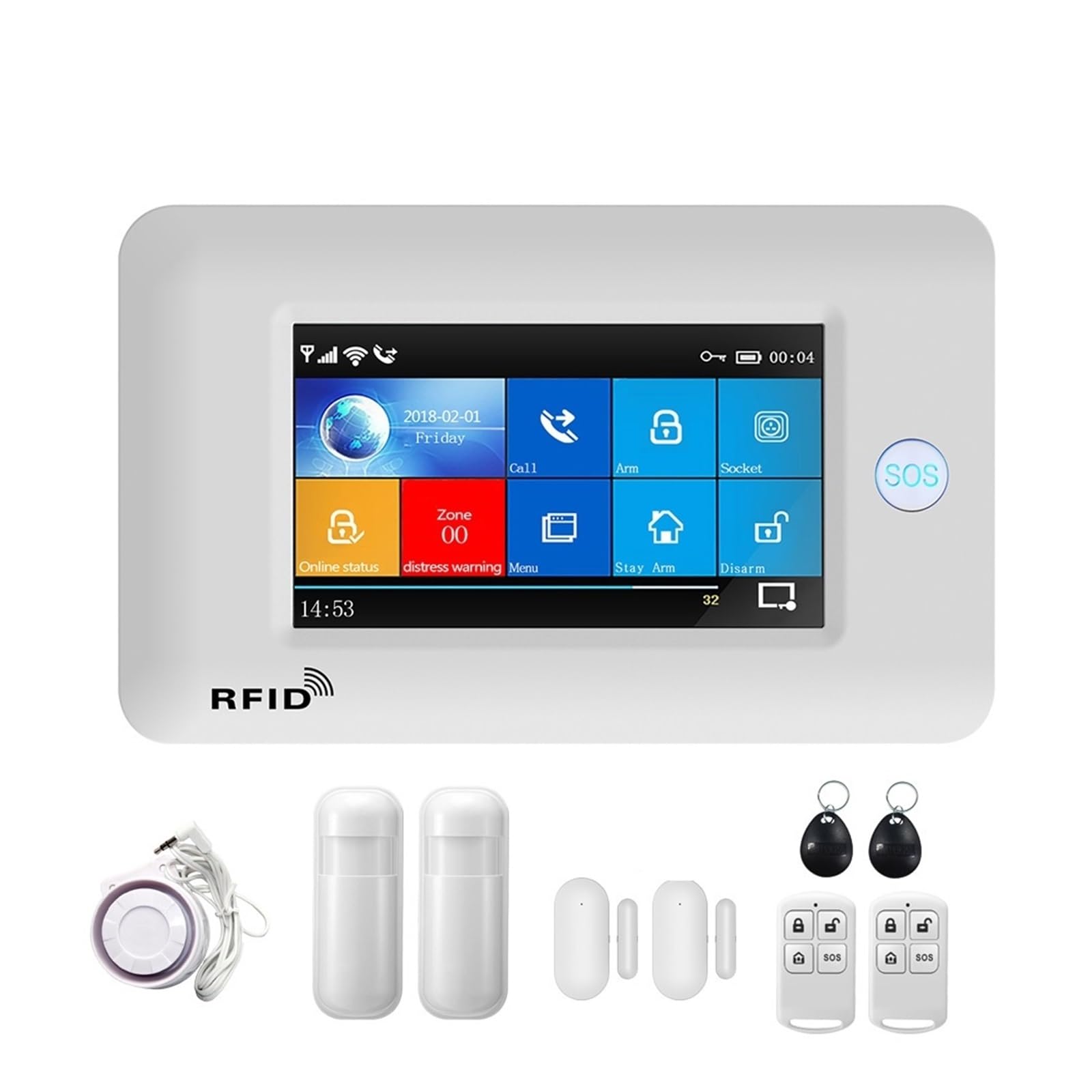 Système d'alarme WiFi GSM sans fil pour maison connectée avec sirène et kit alarme antivol