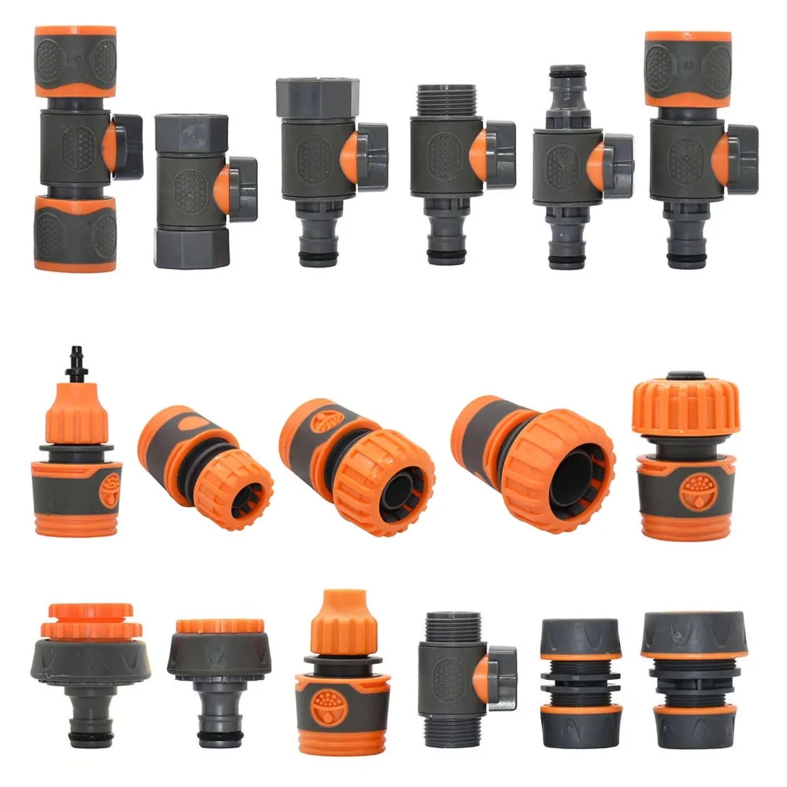Conector rápido for manguera de jardín 1/4", 3/8", 1/2", 3/4" y 1 pulgada, for grifo agua, acoplador for pistola, accesorio for tubería riego(Army green-1)