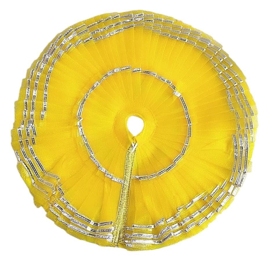 Image of Partish Laddu Gopal Frill Poshak Size 6 l Ladoo Gopal Dress l Bal Gopal l Kanha Ji Thakur Ji Net Dress (Pack of 2,Yellow & Pink)