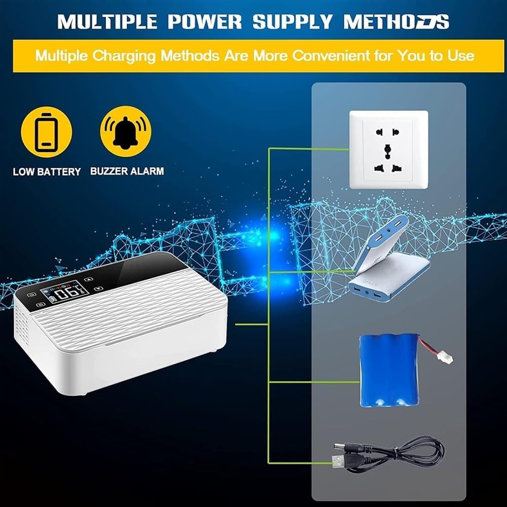 Insulin Cooler Case Diabetic Cooler Box Mini Drug Refrigerator Keeping Cooling 0-18℃ Portable car Insulin Cooler Box with Alarm, Battery Pack & USB