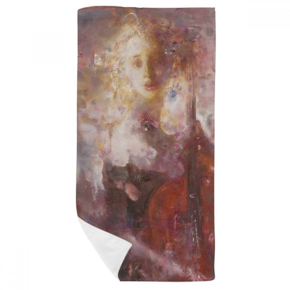 Serviette douce de bain peinture à l'huile pour le soin du visage