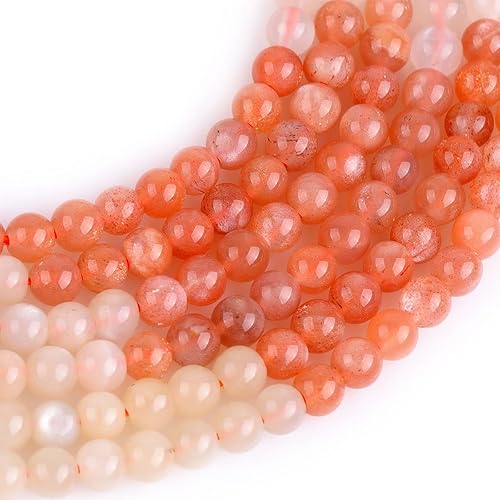 Miniatura 10 de JOE FOREMAN Cuentas de piedra lunar para hacer joyas, piedras preciosas naturales semipreciosas de 0.315 in, redondas, 15 pulgadas