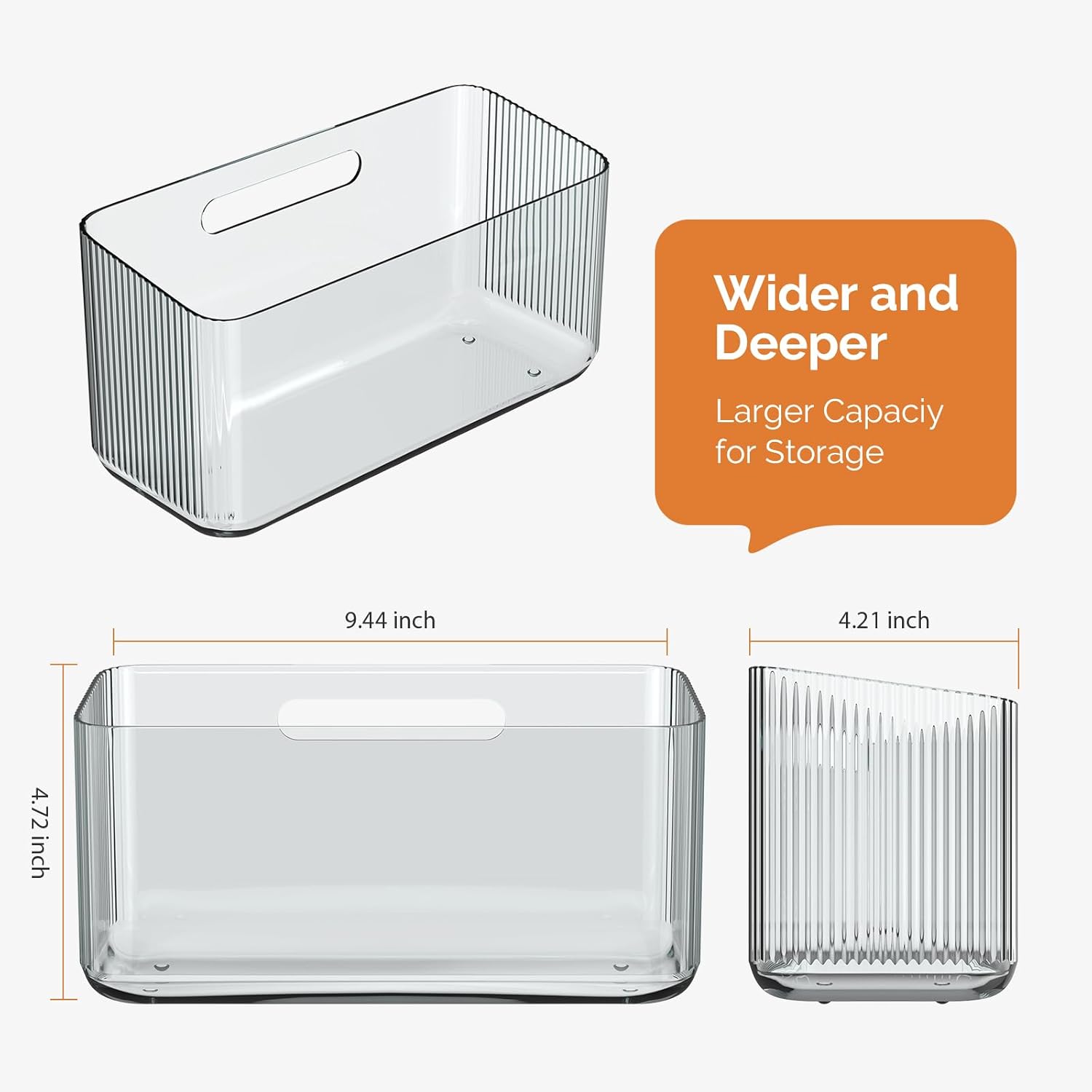 MaraFansie 4 Pack Over Cabinet Organizer Storage Lid Organizer Caddy Space Saver No Drilling Adhesive Hook Over Door Organizer, Clear Gray