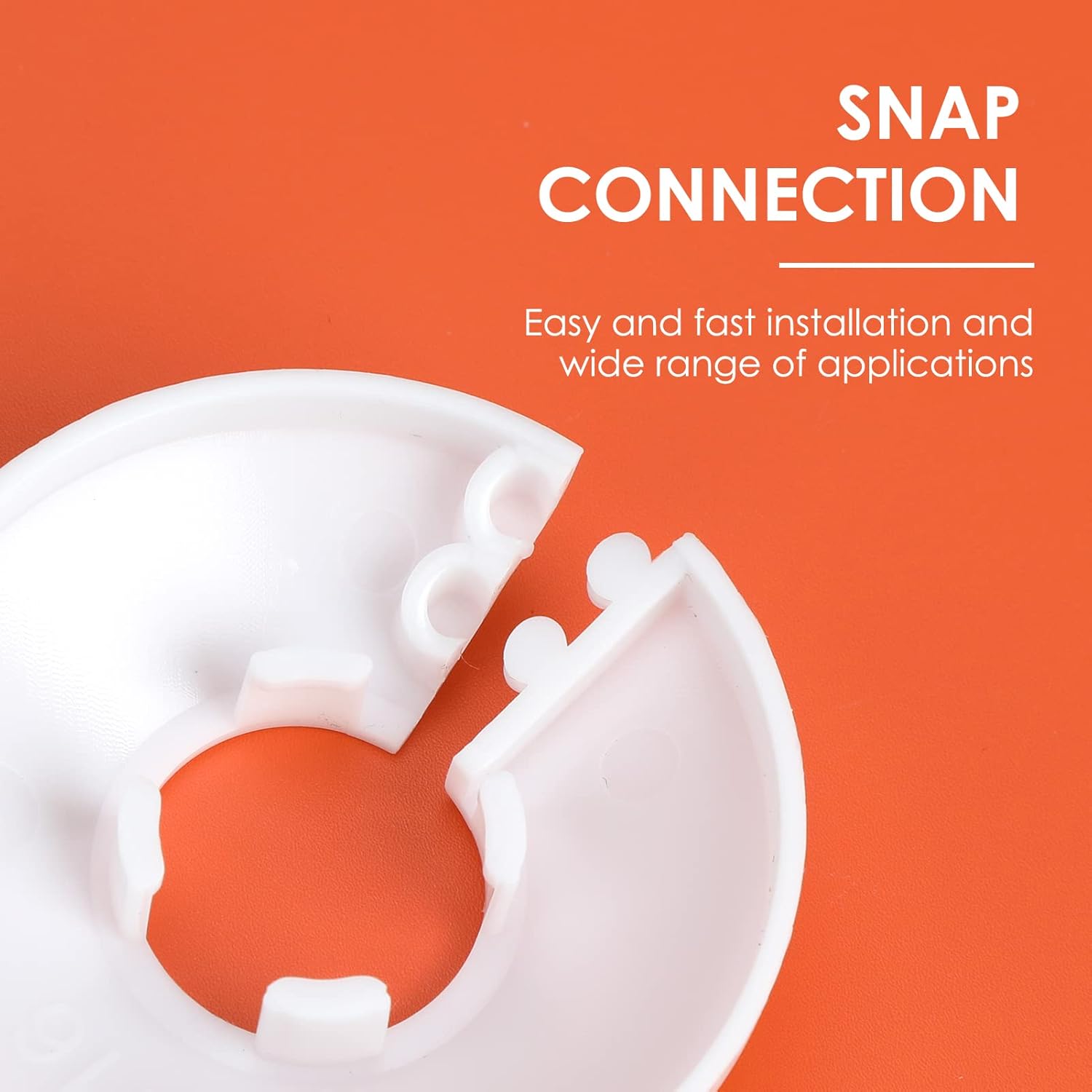 DRAMBOR 4PCS Radiator Pipe Covers White, Plastic Radiator Wall Pipe Covers, Radiator Pipe