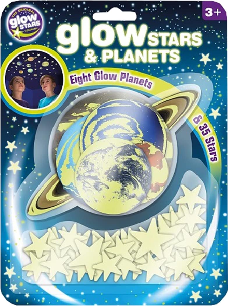 The Original Glowstars Glow in the Dark Stars and Planets – Realistic Ceiling & Wall Stickers for Kids' Bedroom, Educational Solar System Space Room Decor, Glow Galaxy Kit for Nighttime Fun