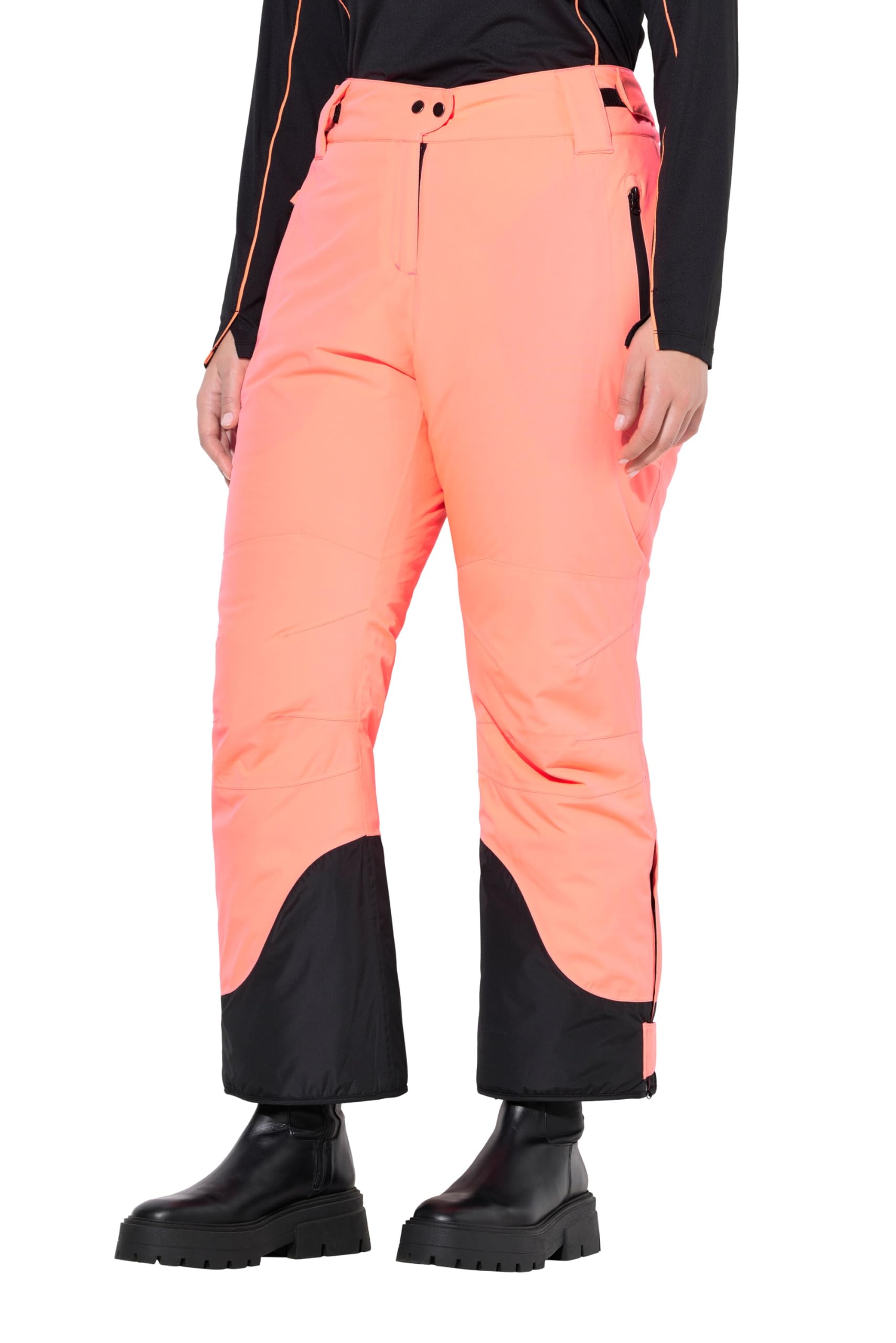 Ulla Popken Damen große Größen Übergrößen Plus Size HYPRAR Funktionshose, wasserdicht, Klettriegel, Skihose 822318