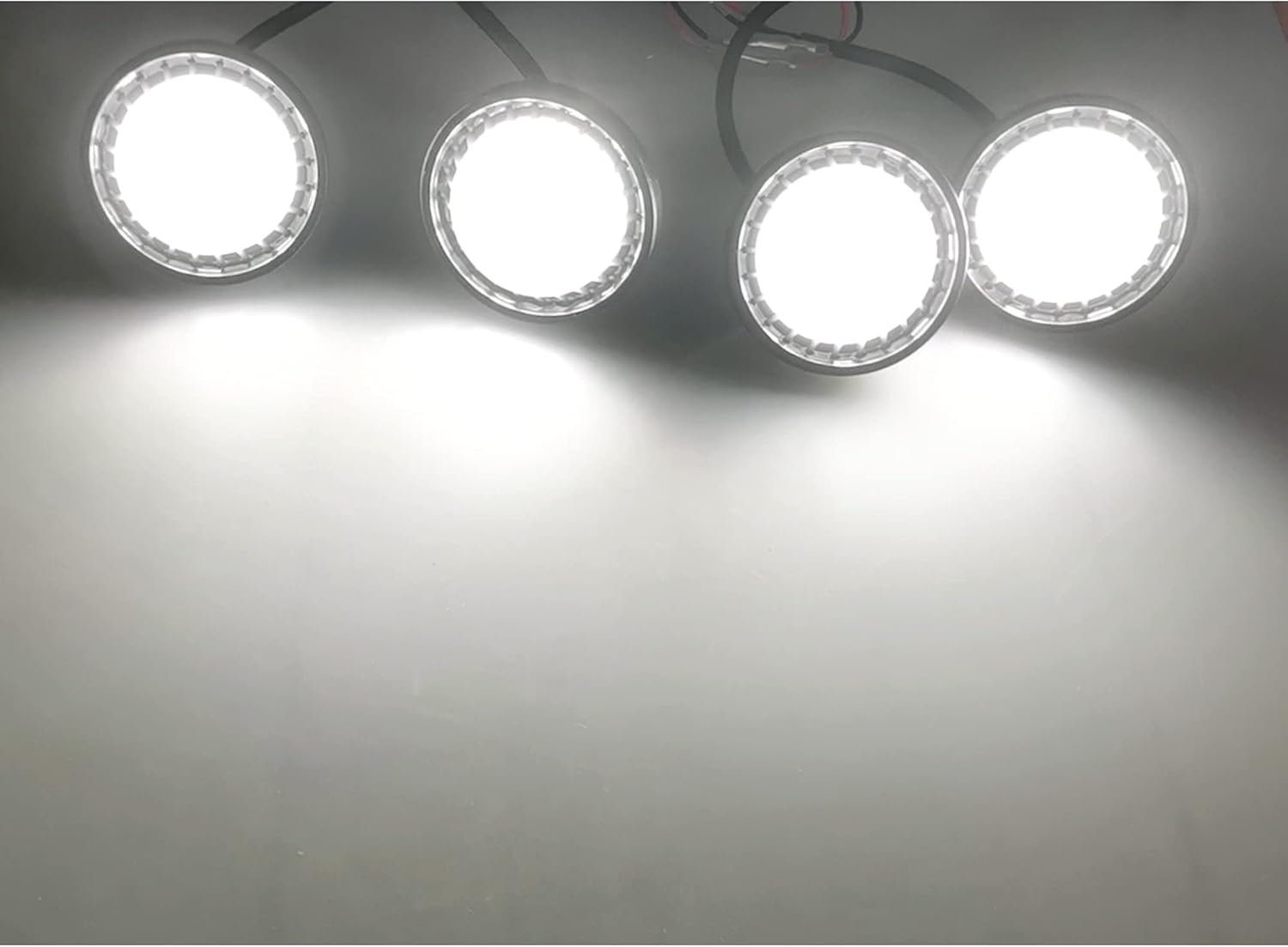 4Pcs LED Grille Light Kits Waterproof White LED Front Grille Lamp for 2018-2021 Wrangler JL JLU Original Grille with W/Fuse Adapter