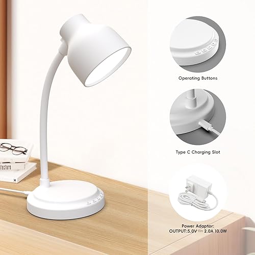 Miniatura 7 de Lámpara de escritorio LED con 96 LED, lámpara de mesa de altos lúmenes, lámpara de escritorio para oficina y hogar, lámpara de mesa flexible