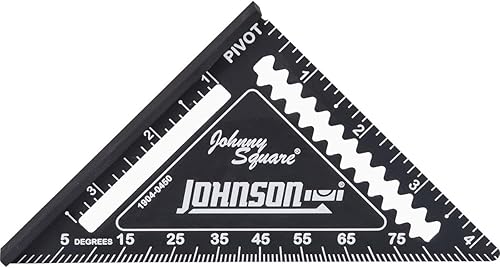 Johnson Level & Tool 1904-0450 Johnny Square Professional Easy Read Finish cuadrado, 4.5 pulgadas, negro, 1 cuadrado