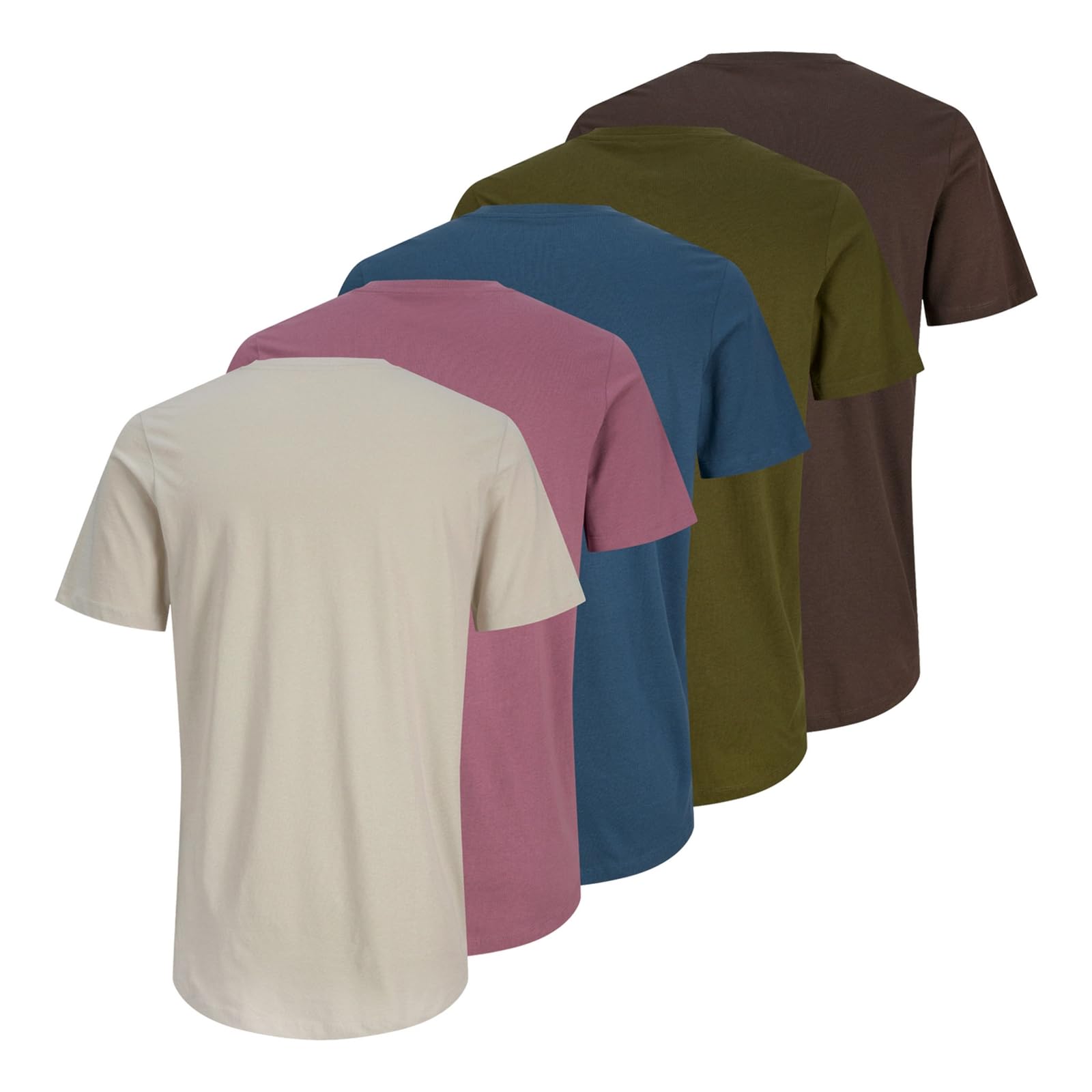 JACK & JONES Herren Shirts T-Shirts Tee SS Crew Neck 5er Pack Farbe:Mehrfarbig