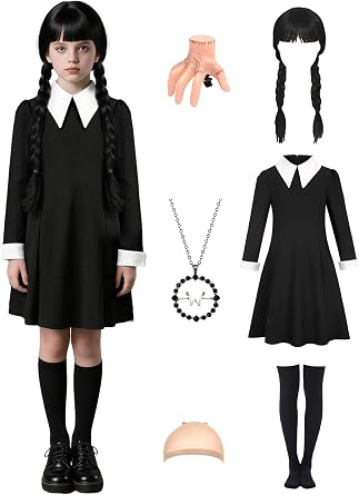 Kids Black Dress Costume for Girls Halloween Costume Dress Up