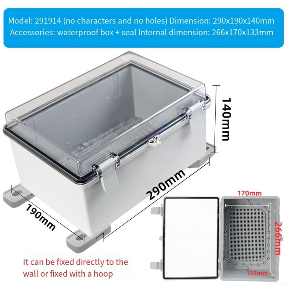 Cubierta protectora del zócalo, caja impermeable al aire libre Caja IP66 290 * 190 140 mm