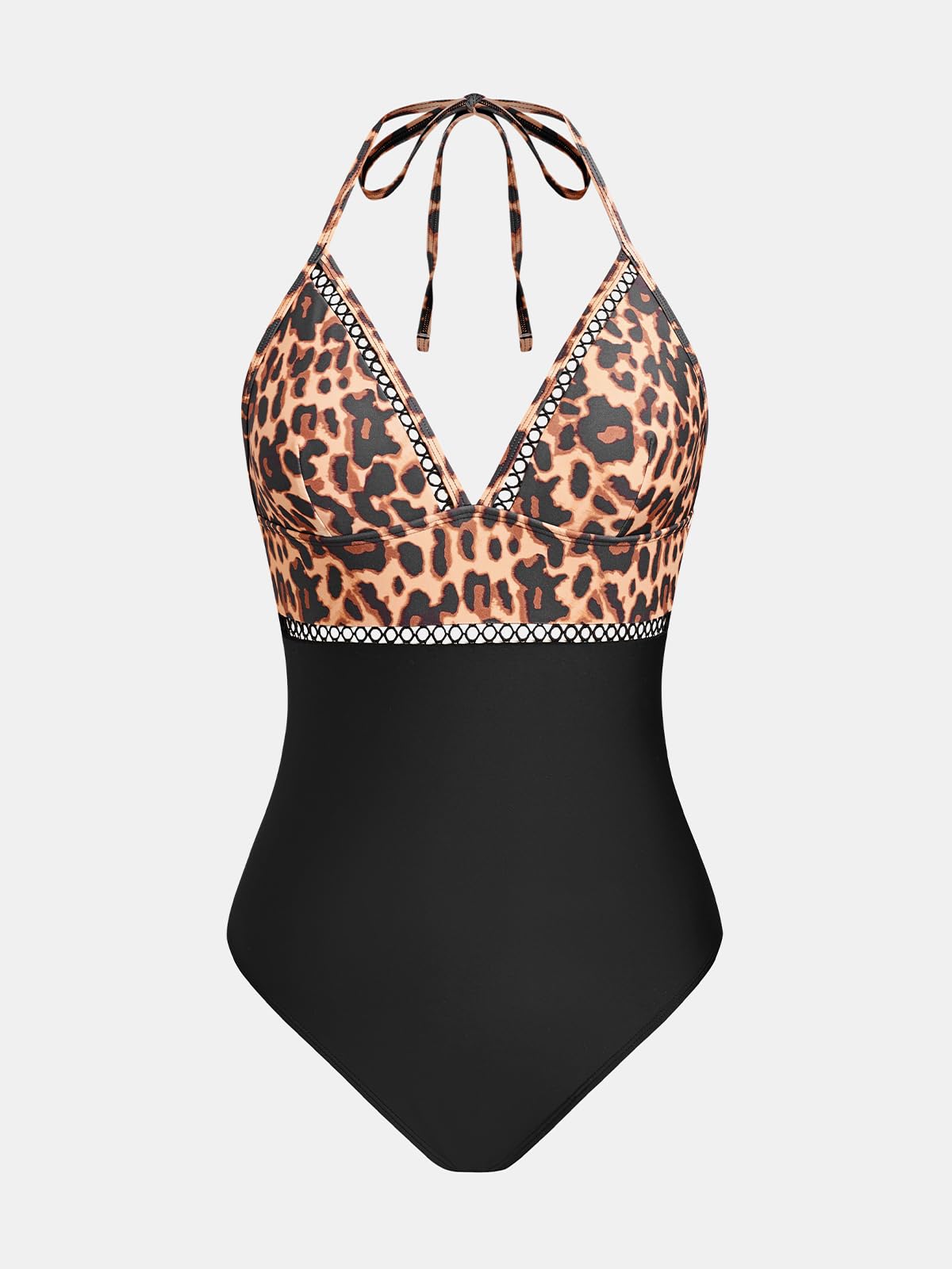 CUPSHE Damen Badeanzug V Ausschnitt Neckholder Häkeldetails Einteilige | Rückenausschnitt, Verstellbare Träger, Spaghettiträger, Bademode Swimsuit Für Strand und Urlaub