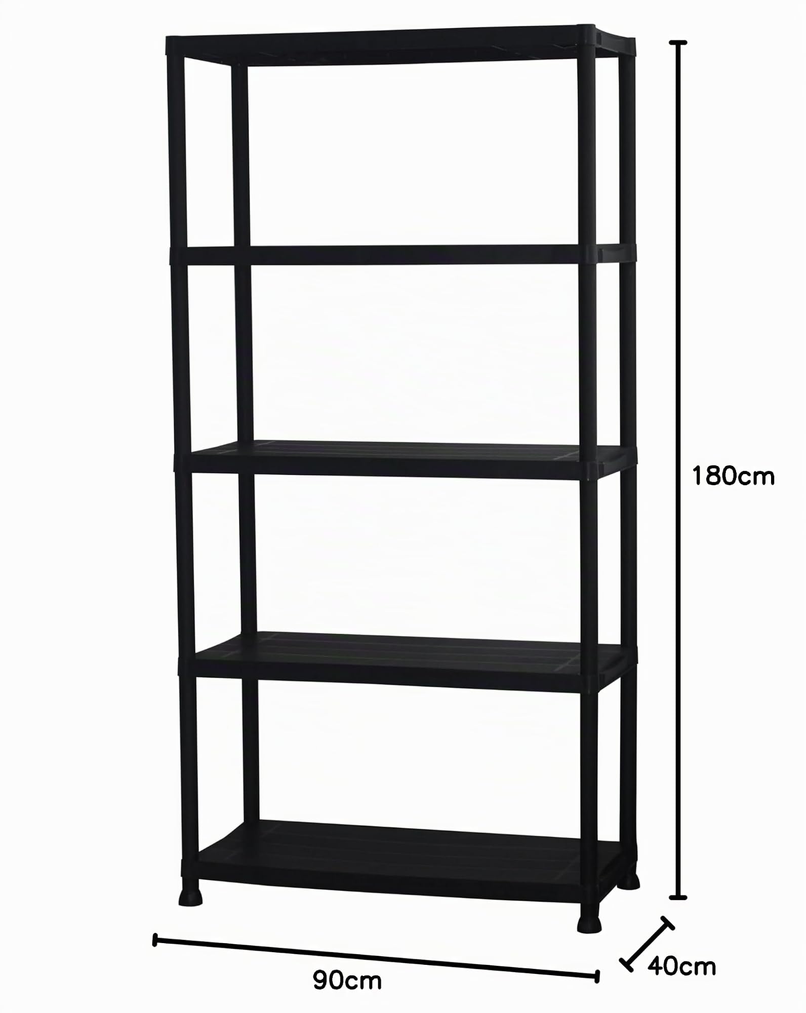 Marbueno Estanteria 5 Baldas Plastico Negro 90x40x180 cm Jardin 10539