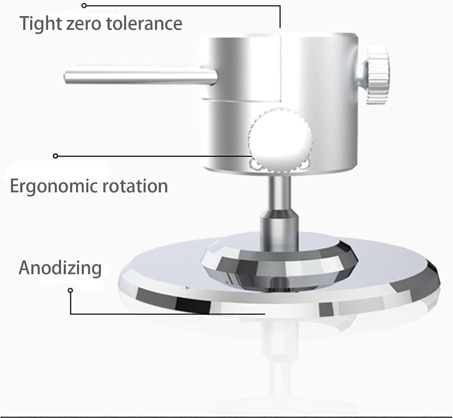 Mini Hobby Vise 360° Swivel, CNC Aluminum Alloy Adjustable Pin Vise with 8 Bench Pins, 50mm Clamping Width Table Vice Clamp for Action Figure, Diy, Jewelry, Watch
