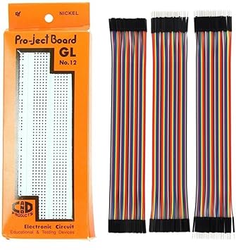 Tech 1 Pc Bread Board and 60 Pcs of Jumper Wires for Dyi Projects Electronic Components Electronic Hobby Kit (FKKTY72252)