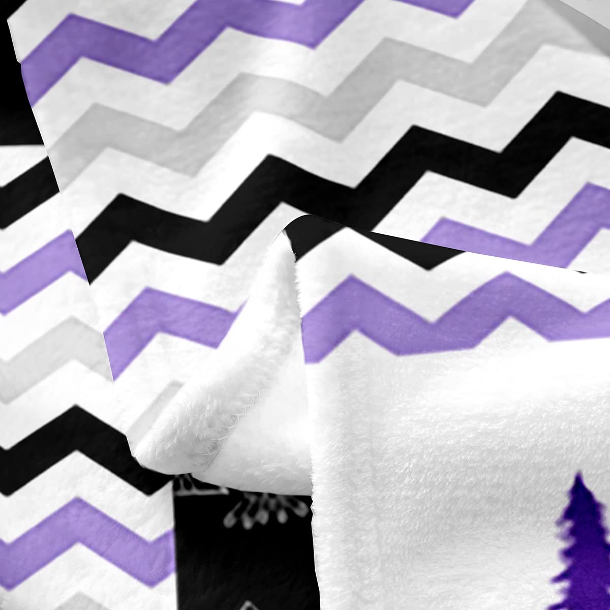 Manta de franela de forro polar para sofá de cama, manta mullida de camping para niños, para todas las estaciones, camping, viajes, coche, color morado, manta de felpa Queen, 90 x 90 pulgadas