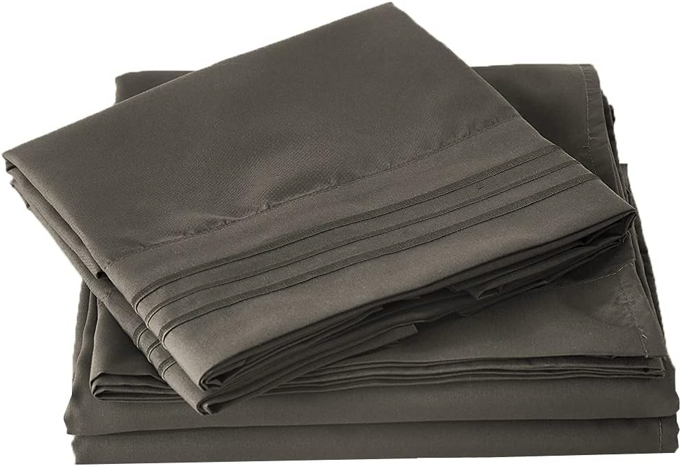 tuphen-Bed Sheet Sets-4 Pieces 1800 Ultra Soft Double Brushed Microfiber Material, Wrinkle, Fade, Stain Resistant, Deep Pockets - Easy Fit