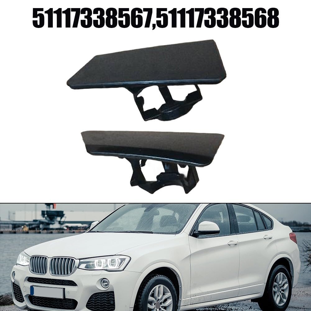 Capuchon de lave-phare de voiture, couvercle de buse de lave-phare avant pour BMW X4 F26 2014-2018, noir 51117338567 51117338568